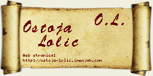 Ostoja Lolić vizit kartica